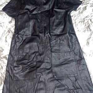 Zara Kids Black Faux Leather Dress